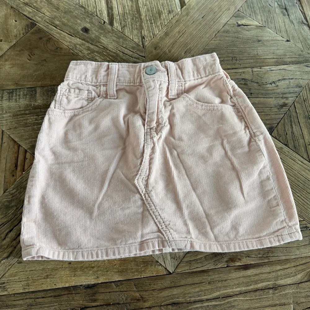 Old Navy Light Pink High-Waisted Corduroy Skirt for Girls Small 6-7